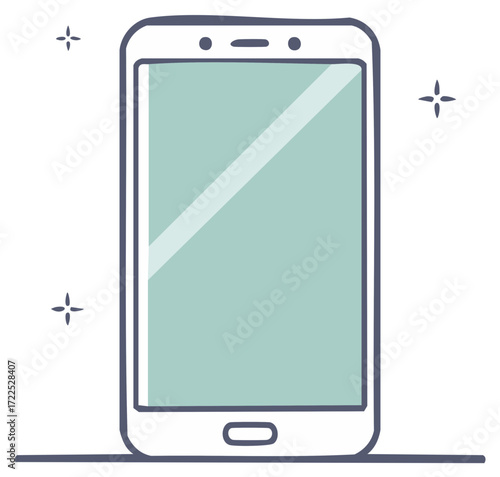 Clean Digital Tablet Technology Display with Sparkles Illustration on White