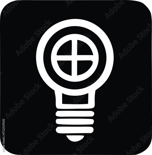 Modern minimalist lightbulb icon symbol of innovation new ideas creativity brainstorming bright thinking knowledge discovery.