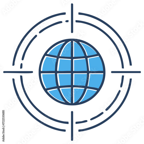 Global Targeting Icon Representing International Focus and Aim