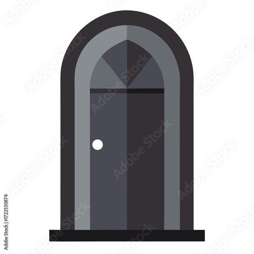 Iron door vector on white background.