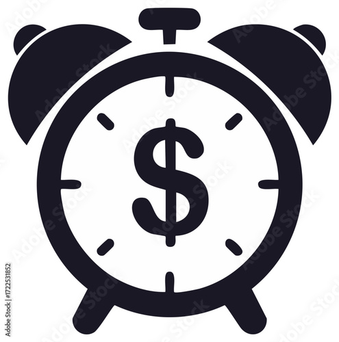 Classic Alarm Clock with Dollar Sign Symbolizing Time Value and Financial Planning