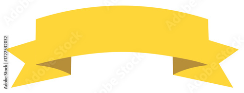 Yellow Ribbon Banner With Copy Space And Decorative Edges