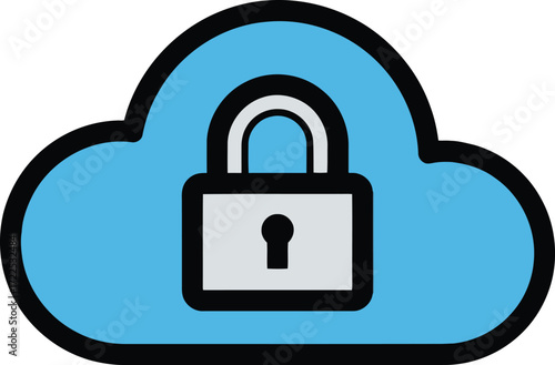 Cloud Security Icon – Data Protection, Privacy, and Safe Storage