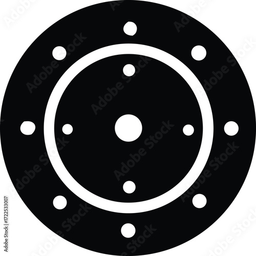 Abstract circular geometric design with concentric circles and dot accents