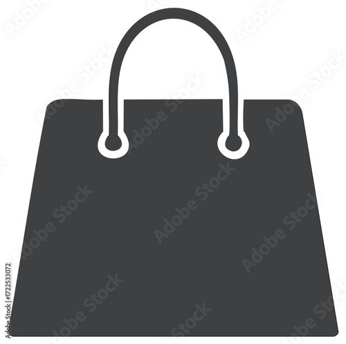 Stylized simple graphic of a shopping bag with handles for retail and commerce concepts