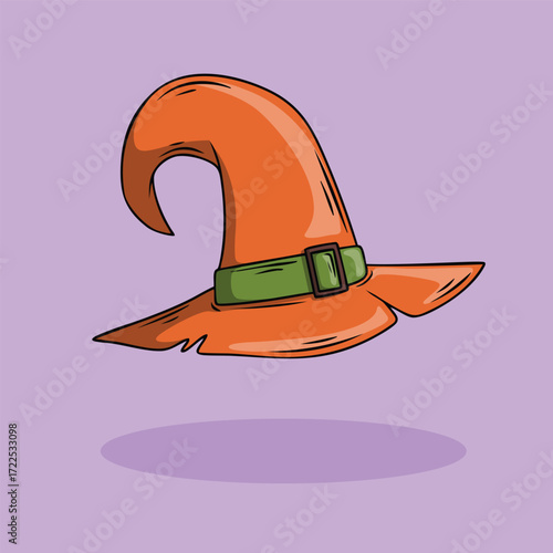 Orange Witch Hat with Green Belt