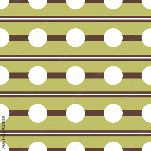 Green Polka Dot and Stripe Seamless Pattern Background