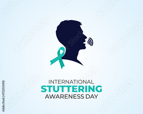 International Stuttering Awareness Day. 22 October. Holiday concept. Template for background with banner, poster and card. Flat illustration. Jpeg format.