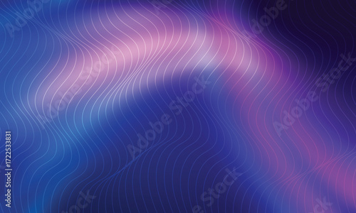 Abstract gradient with curved lines in blue and pink