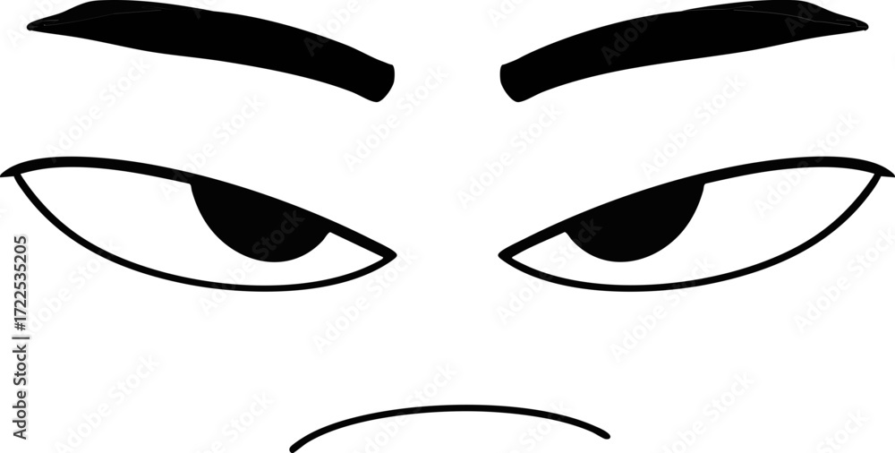 Obraz premium Sulky Face Vector Illustration