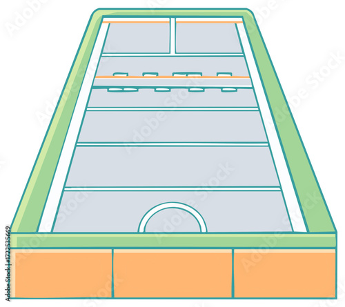Modern Food Service Display Counter Refrigerated Showcase Top View Vector Illustration Fresh Products