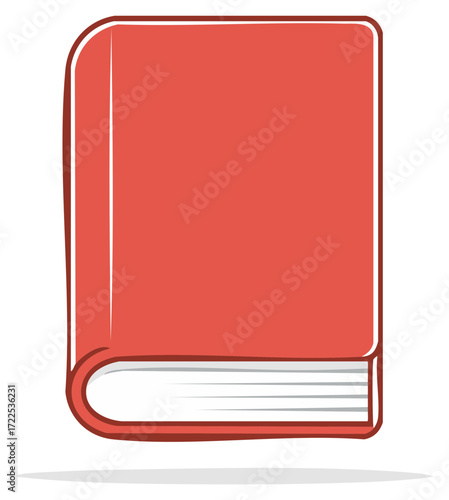 Simple closed red book icon vector illustration education knowledge concept