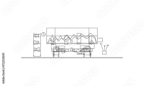 Modern American Office Workspace – Editorial Vector Scene
