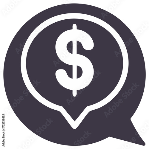 Dollar Sign Icon Inside Speech Bubble Finance Symbol Vector Design