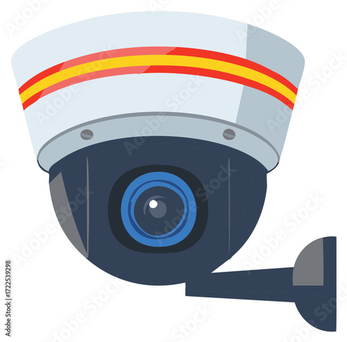 Modern Security Dome Camera, Digital Surveillance Technology for Safety and Crime Prevention