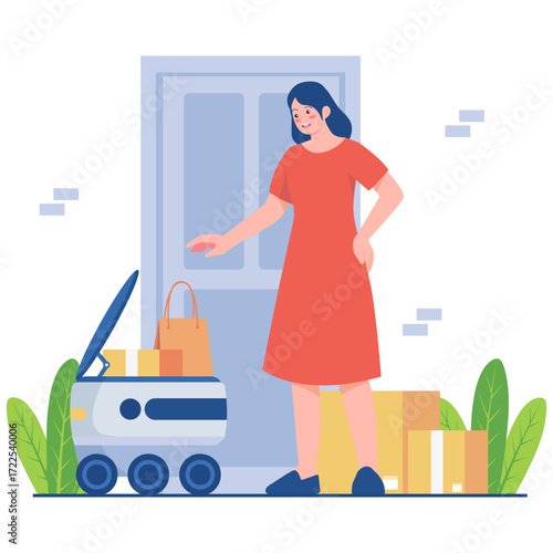 Robot delivery at a doorstep