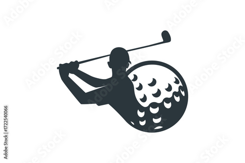 Golf Swing Silhouette Logo