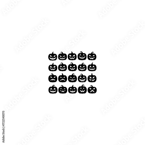 set of Halloween pumpkins. silhouetted jack o lantern faces for Halloween 