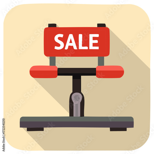 Fitness equipment with a red sale sign indicating a discount or promotion