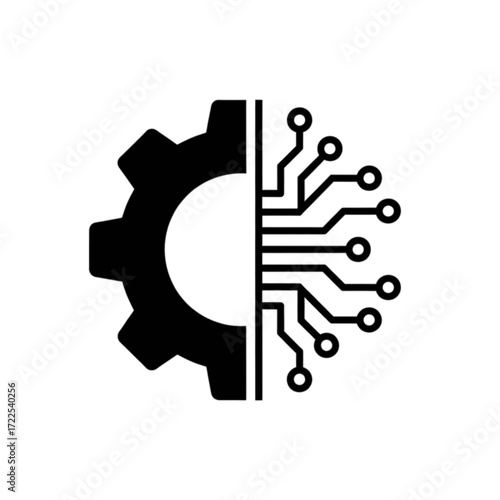 Digital technology gear icon concept isolated Vector illustration