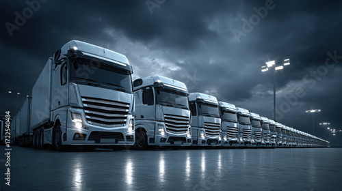 truck on the highway rest and stop parking