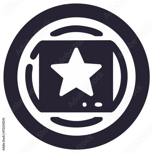 Modern flat design star icon inside a rounded box representing bookmark favorite or best choice