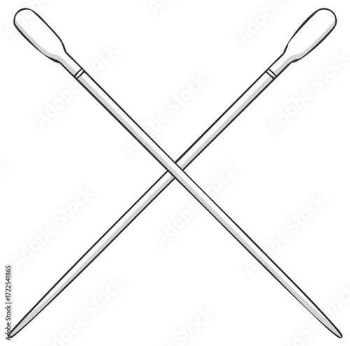 crossed swabs black and white clip art preview