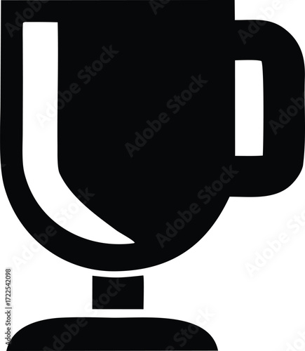 Award trophy silhouette icon symbol for victory achievement success recognition competition and winning in sports business and life