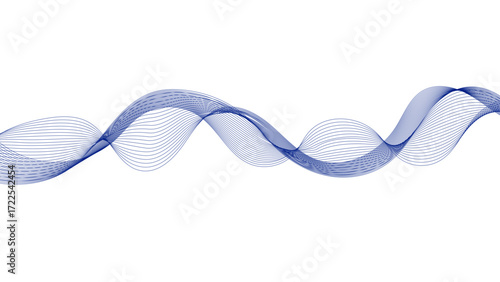 Soft blue wave pattern for a clean and creative look. Digital art of a smooth, undulating blue ribbon.