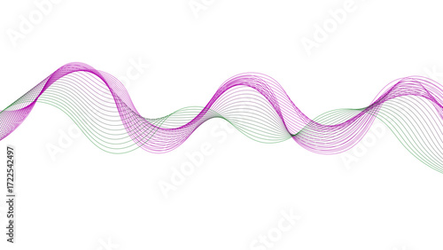 Clean and creative pink-green mesh wave. Light and airy abstract design with intertwined lines.