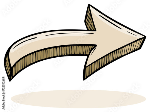 Stylized Arrow Illustration Pointing Right Direction Sign Guidance Design