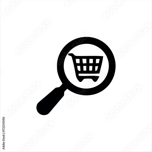 This single search icon features a minimalistic magnifying glass design in solid black. Its straightforward style makes it an ideal choice for representing the search function in digital products. The