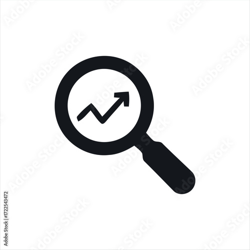 This single search icon features a minimalistic magnifying glass design in solid black. Its straightforward style makes it an ideal choice for representing the search function in digital products. The