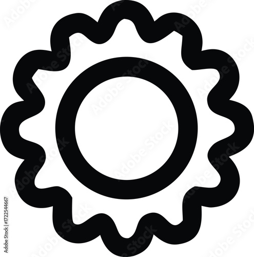Stylized sun icon graphic simple geometric symbol celestial body solar energy radiance warmth brightness