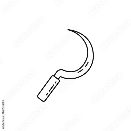 Traditional Line Art Sickle Tool