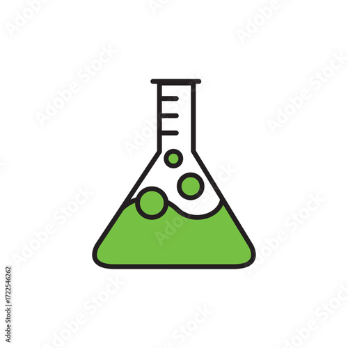 erlenmeyer laboratory icon on white background.