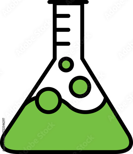 erlenmeyer laboratory icon on white background.