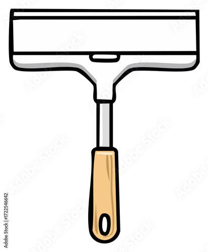Illustration of a window squeegee cleaning tool cartoon style