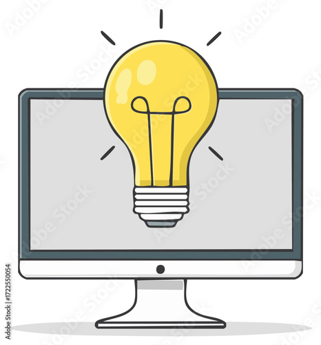 Illuminating Ideas Glowing From A Computer Screen Displaying Creativity And Innovation