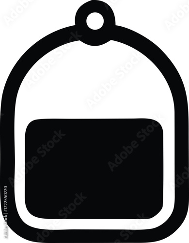 Iconic black silhouette of a bucket with a handle and a solid fill representing water or contents for versatile use
