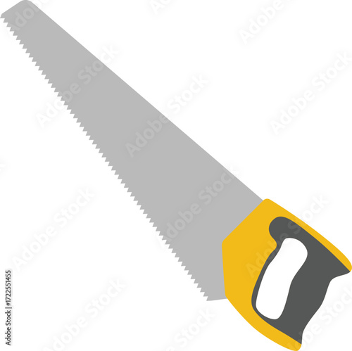 Crosscut saw illustration in flat style