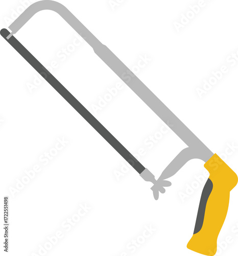 Hack saw illustration in flat style