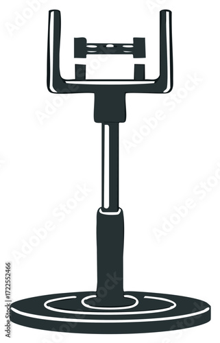Minimalist vector illustration of a desktop stand for holding a smartphone or tablet