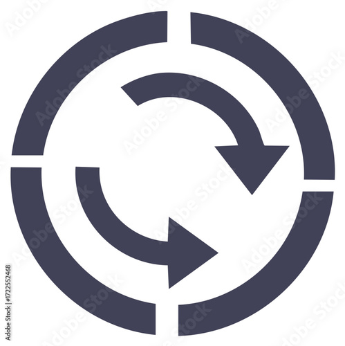 Circular Arrow System Icon Symbolizing Continuous Flow and Renewal Concepts