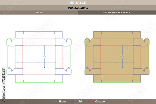 Cardboard display box packaging template for retail presentation with high quality structural dieline and editable die line for professional packaging