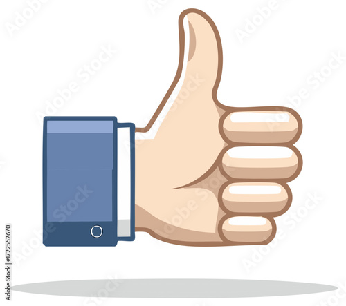 Vector Icon of a Hand Giving a Thumbs Up Gesture for Approval and Likes