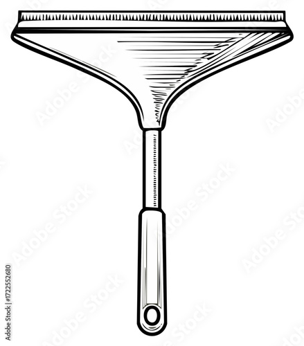 Hand Drawn Window Squeegee Cleaning Tool Sketch Style for Household Cleaning