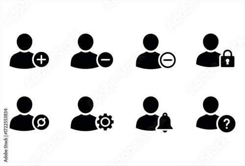 A simple and modern collection of user icons, designed to represent profiles, accounts, and identity features in digital platforms