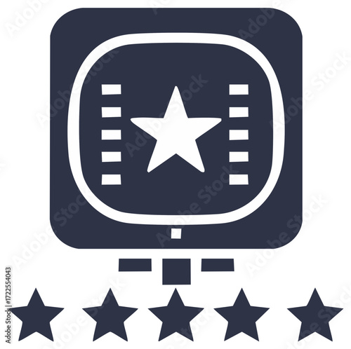 Movie award icon with star and rating system
