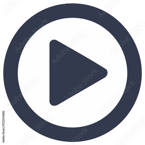 Simple dark play button icon inside a circle for media playback